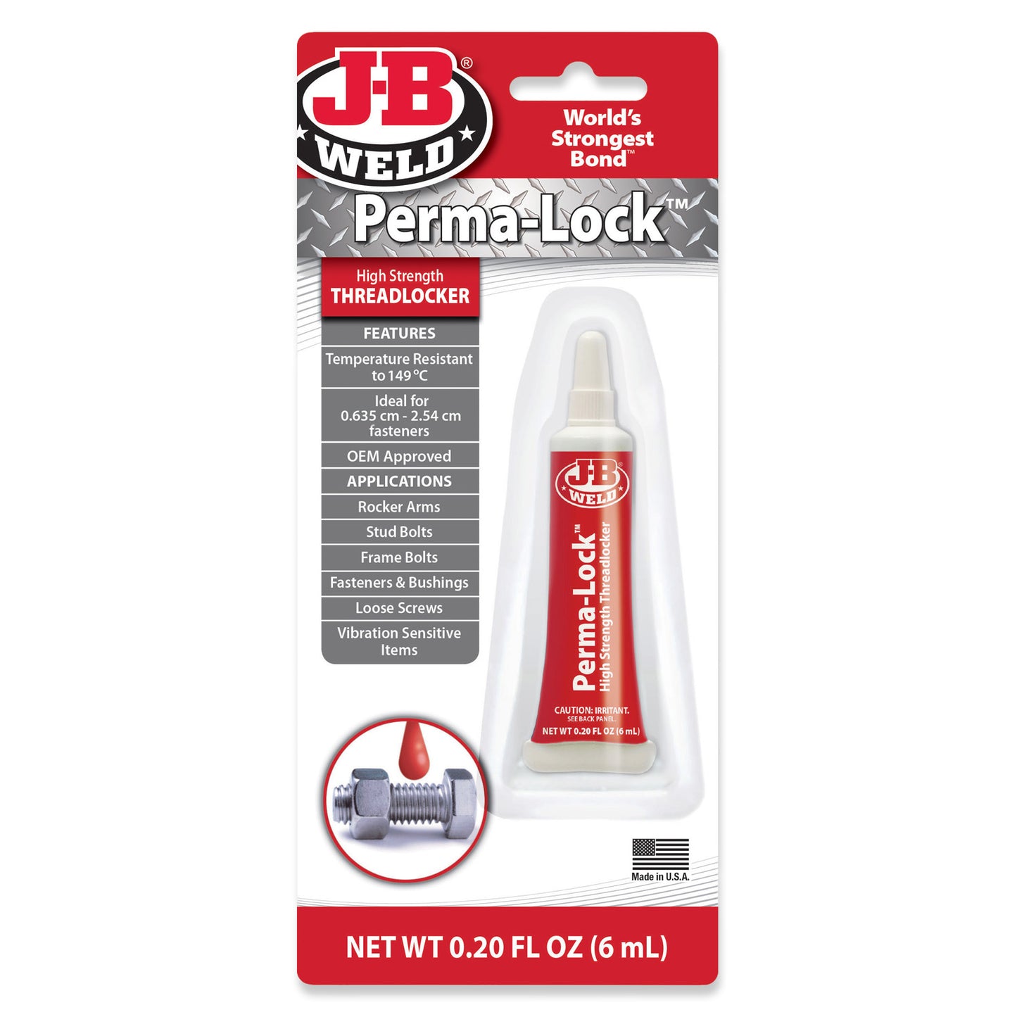 JB Weld Threadlocker Red High Strength