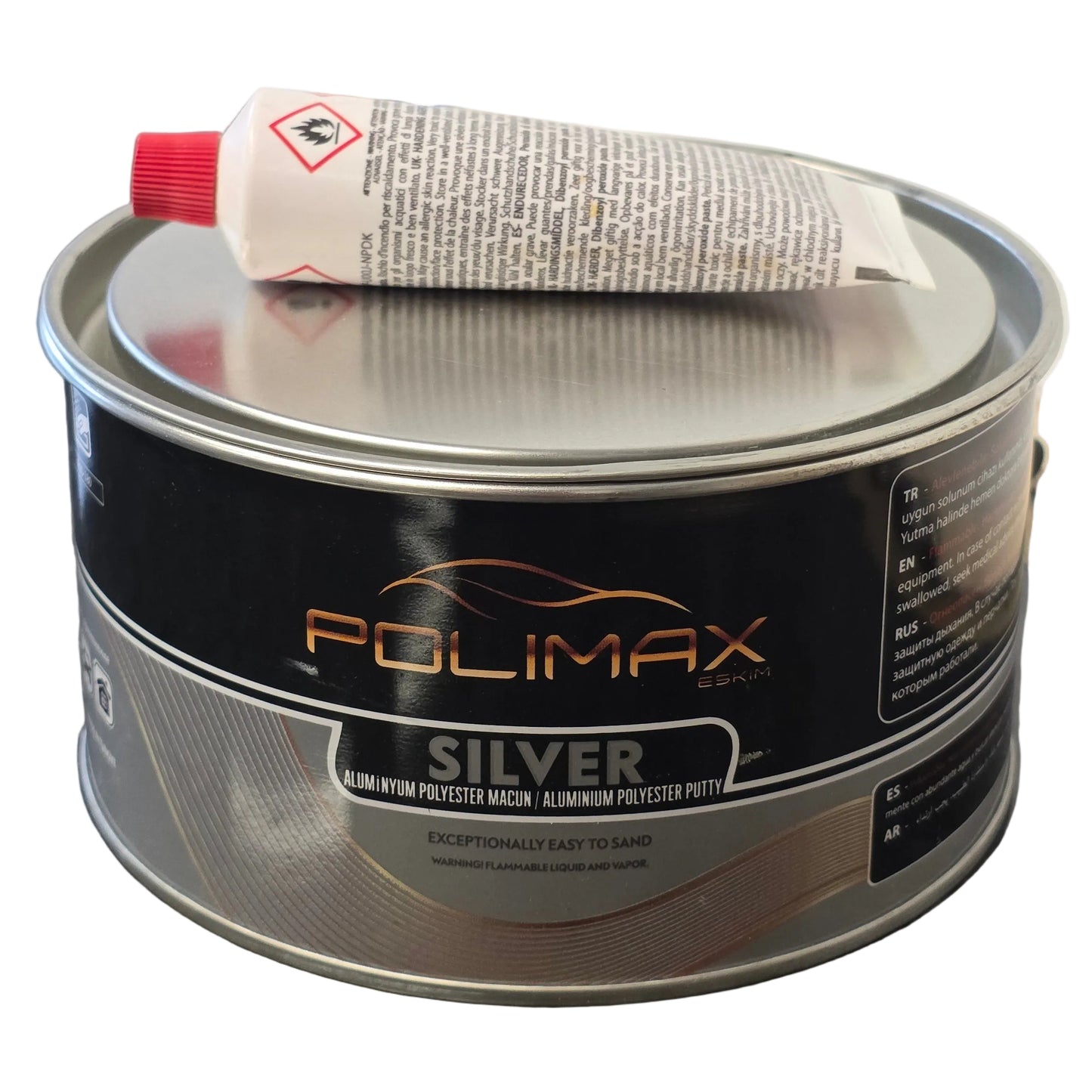Polimax Silver Aluminium Body Filler 1 Litre