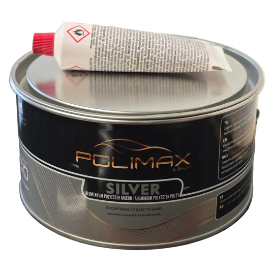 Polimax Silver Aluminium Body Filler 1 Litre