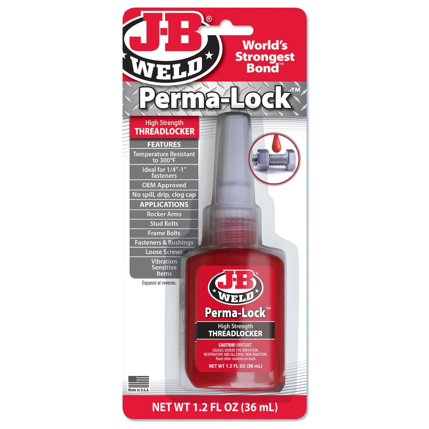 JB Weld Threadlocker Red High Strength 36ml