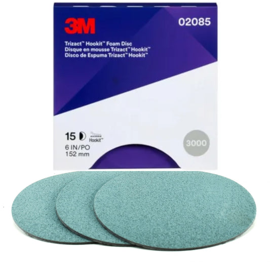 3M 150MM Trizact 02085 P3000 Grit Sanding Discs Box Of 15