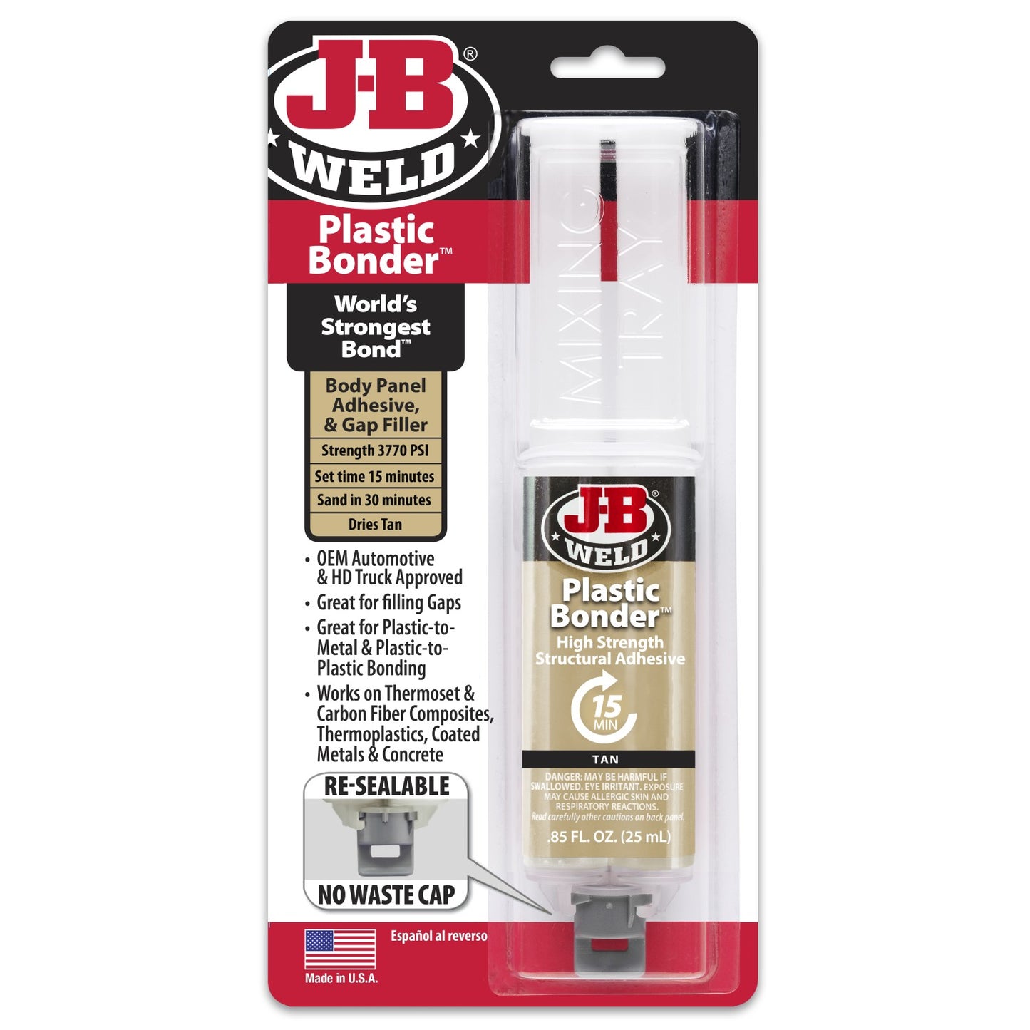 JB Weld Plastic Bonder High Strength Syringe