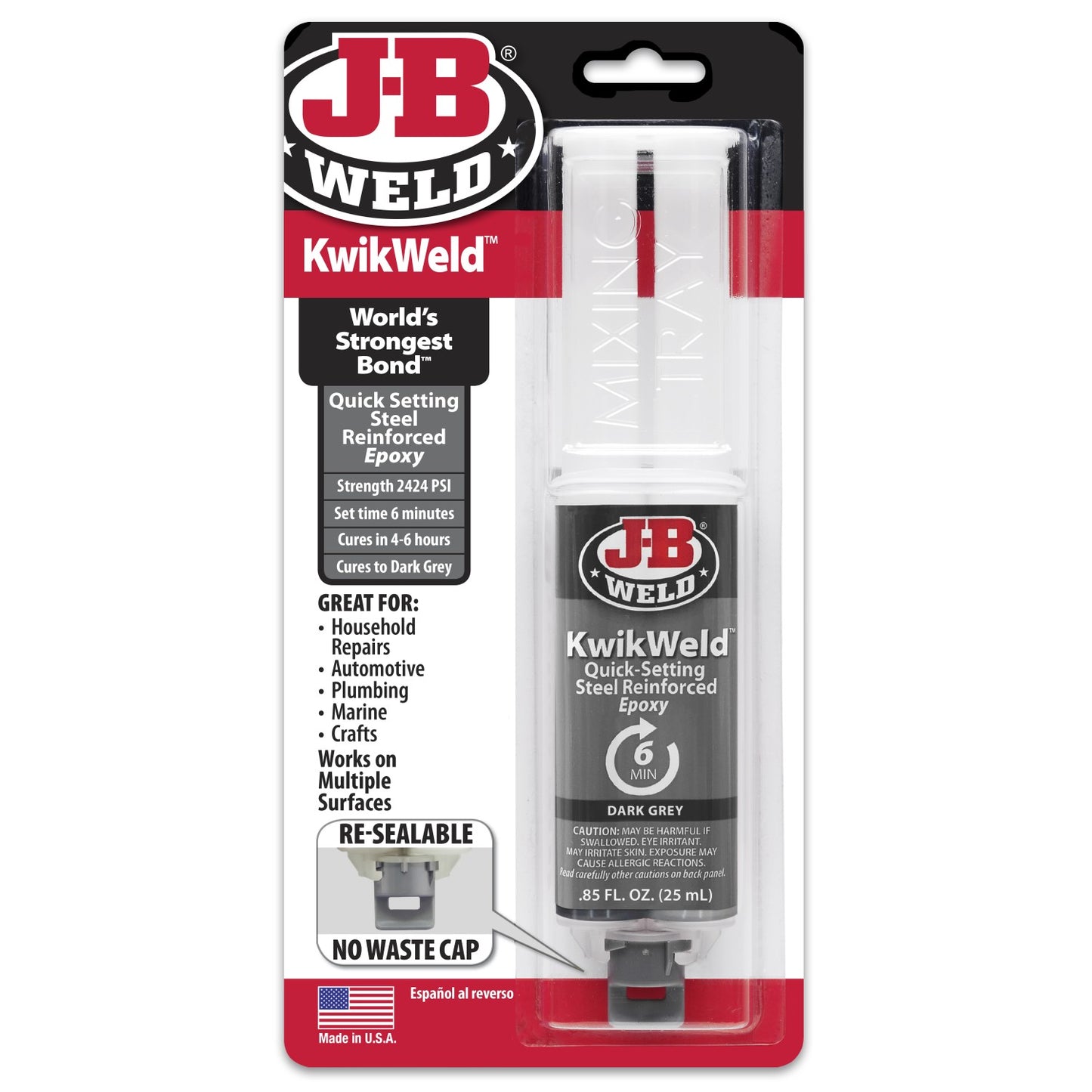 JB Weld Kwikweld Steel Epoxy Syringe