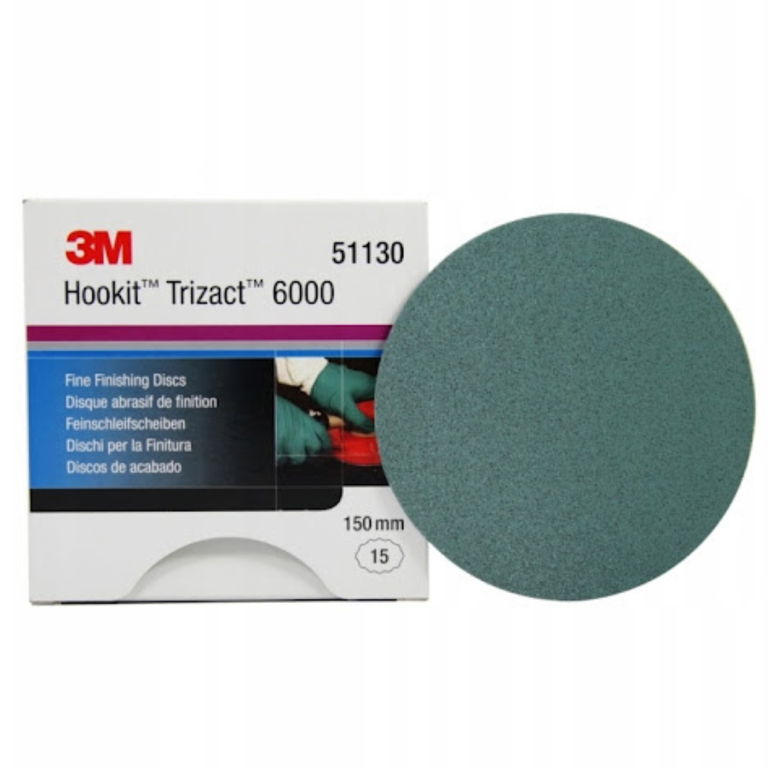 3M Trizact P6000 Grit 150MM Sanding Discs 51130 Box Of 15