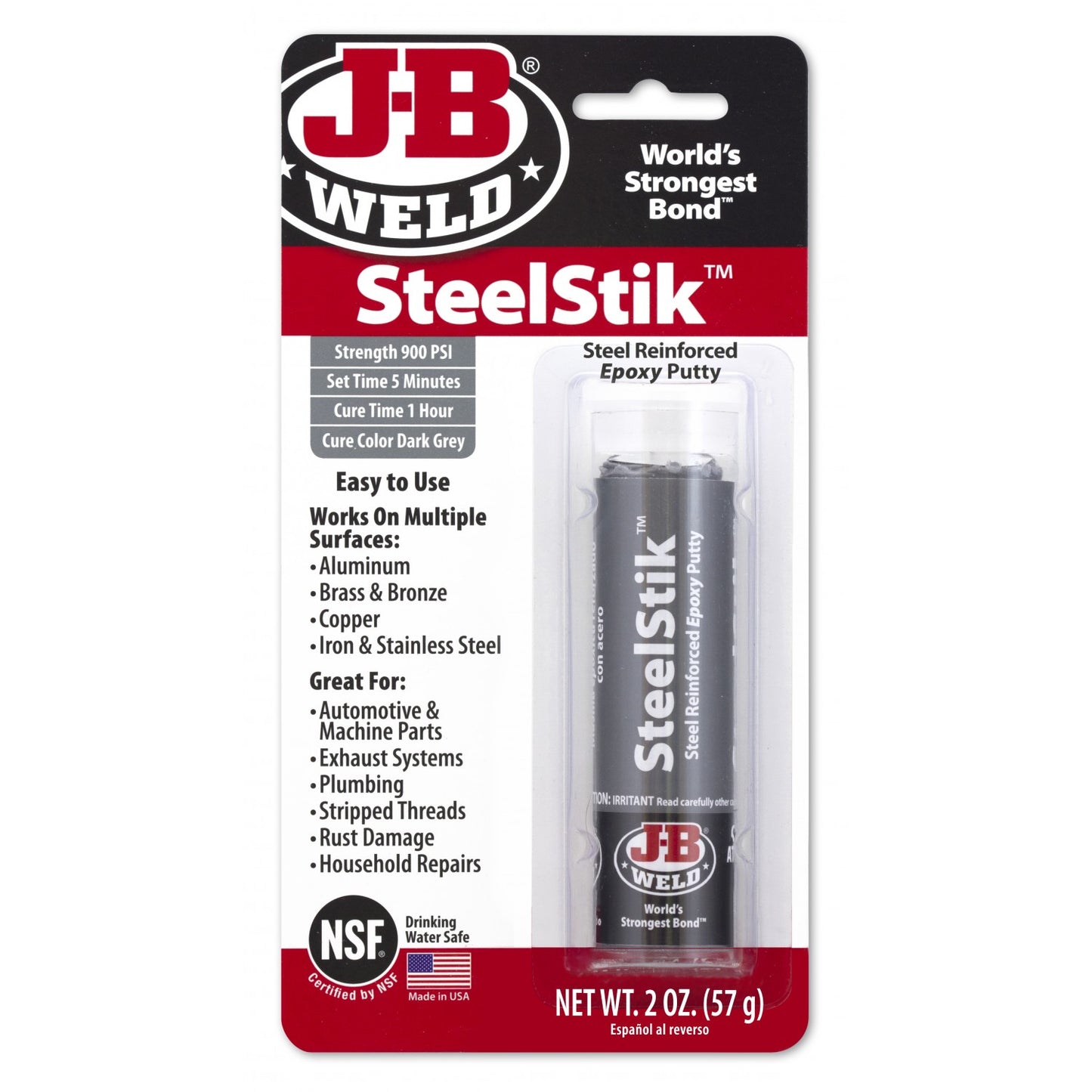 JB Weld Steel Epoxy Putty Stick