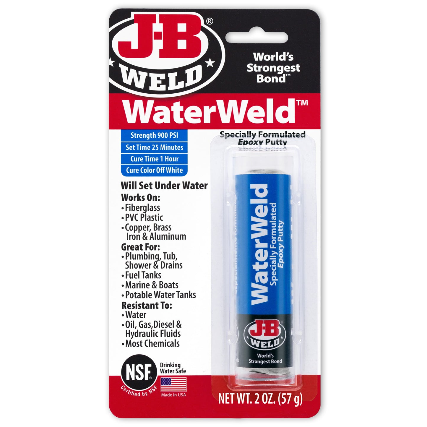JB Weld Water Weld Epoxy Putty Stick