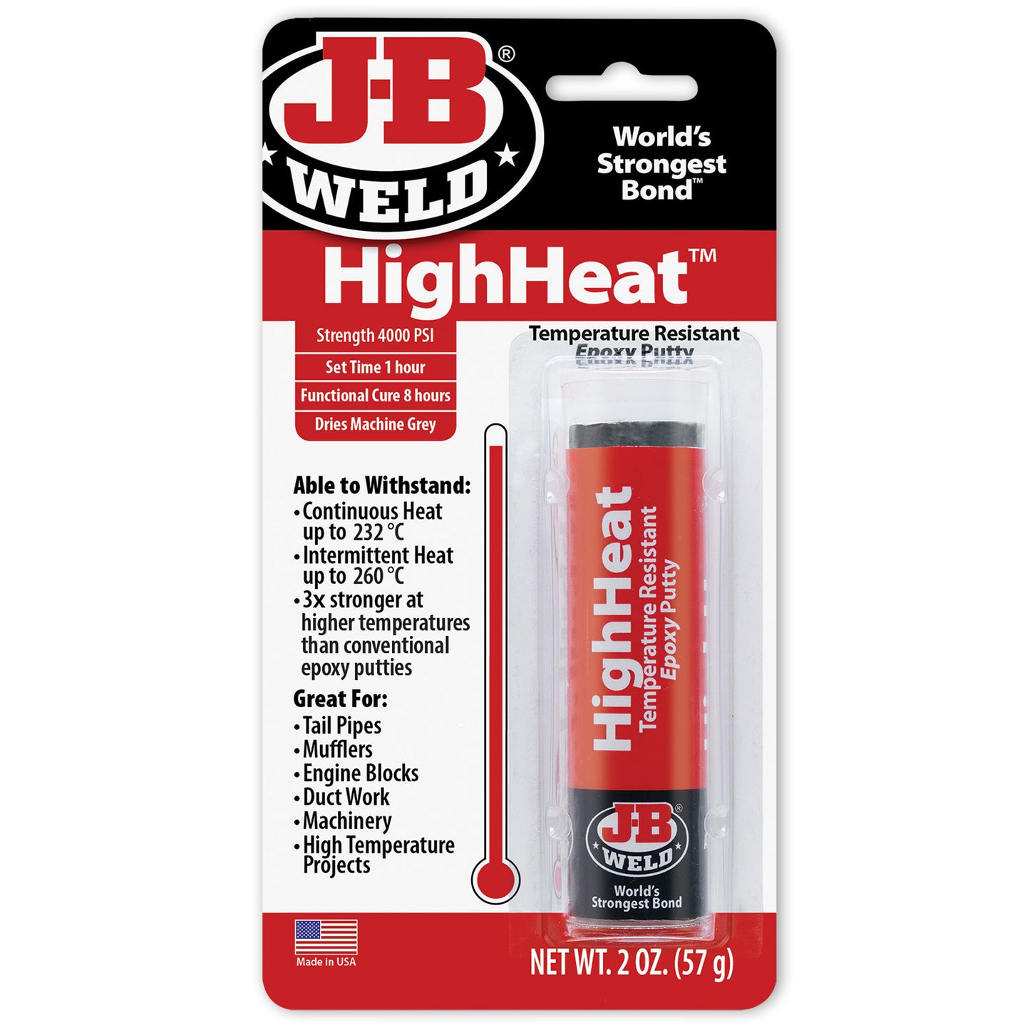 JB Weld High Heat Epoxy Putty Stick
