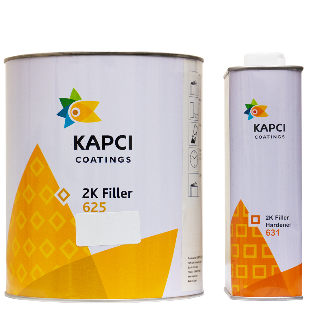 Kapci 2K High Build White Primer with Kapci 2K Filler Hardener - 3.75 Litre Kit