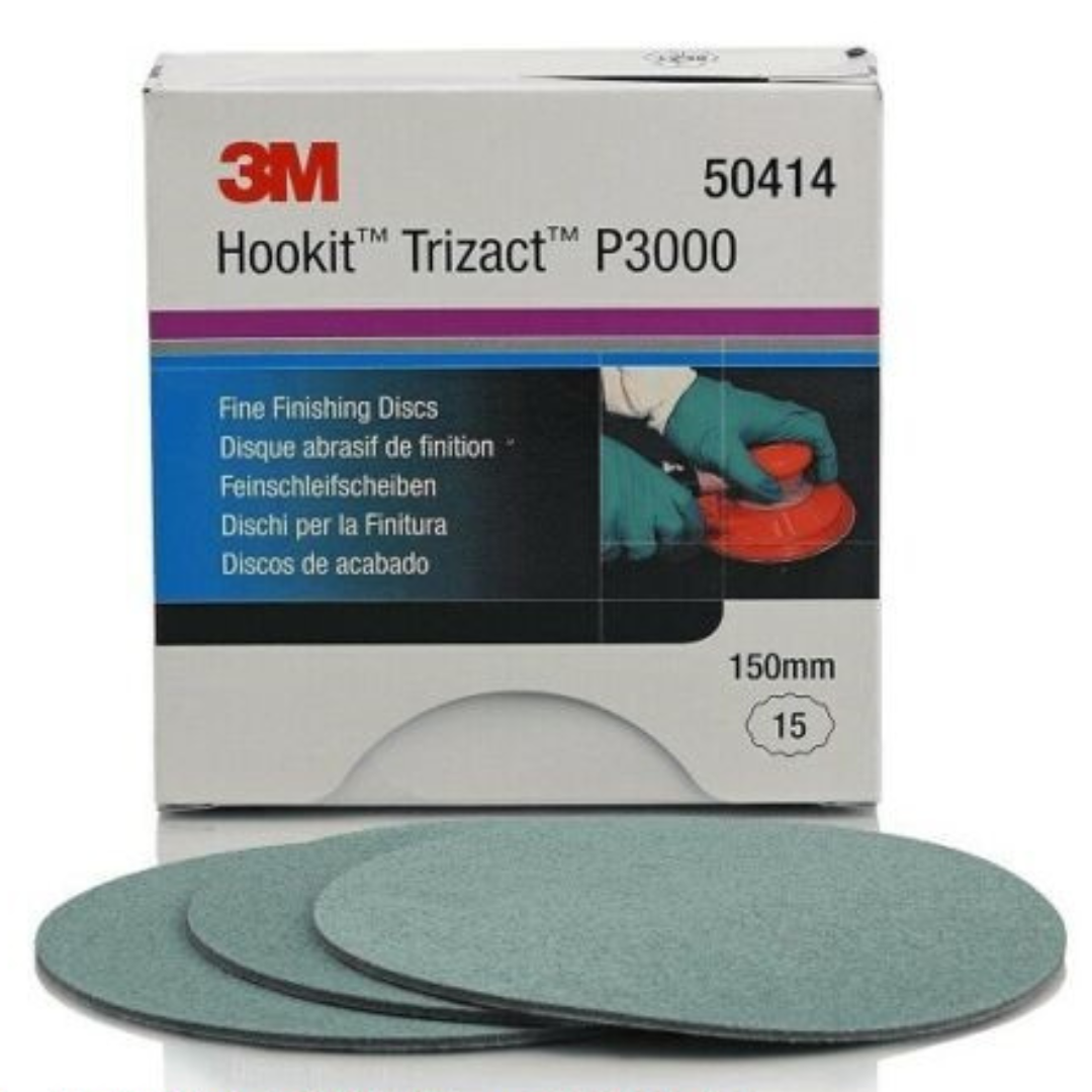3M 150MM Trizact 50414 P3000 Grit Sanding Discs Box Of 15